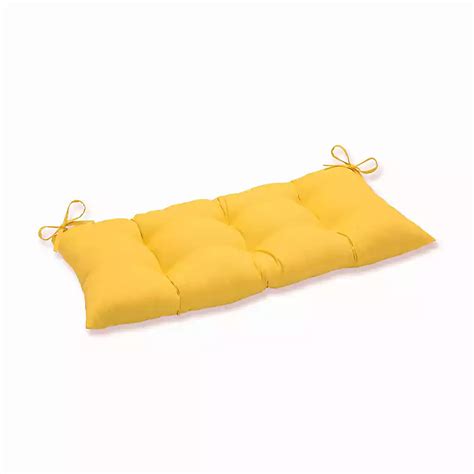 Solid Yellow Tufted Outdoor Bench Cushion | Kirklands Home