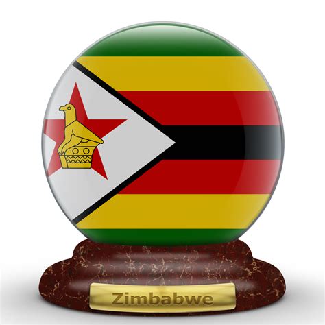 Free 3d Bandera De Zimbabwe Sobre Un Fondo De Globo 18880213 Png With