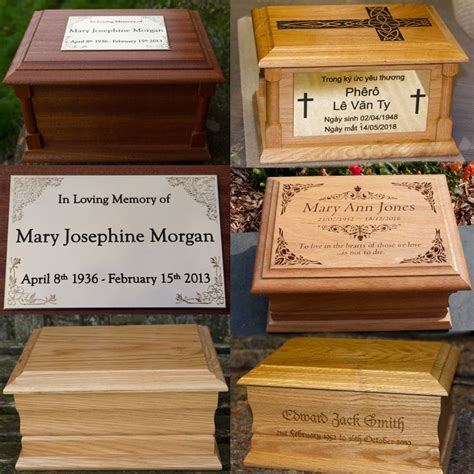 Wooden Ashes Caskets Memorial Plaque Casket Engraved Plaque