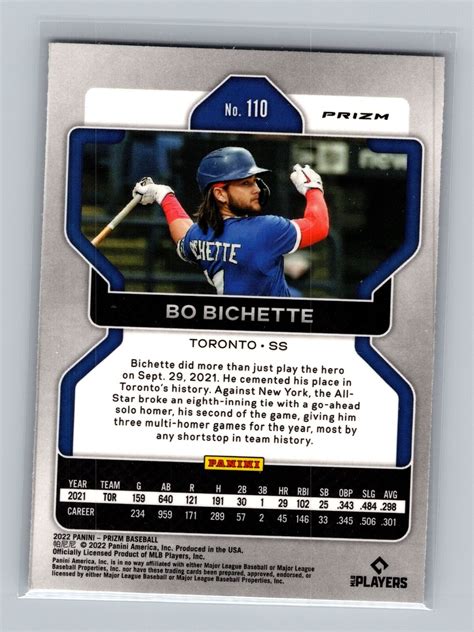 2022 Panini Prizm 110 Bo Bichette Red White Blue Prizm Excellent EBay