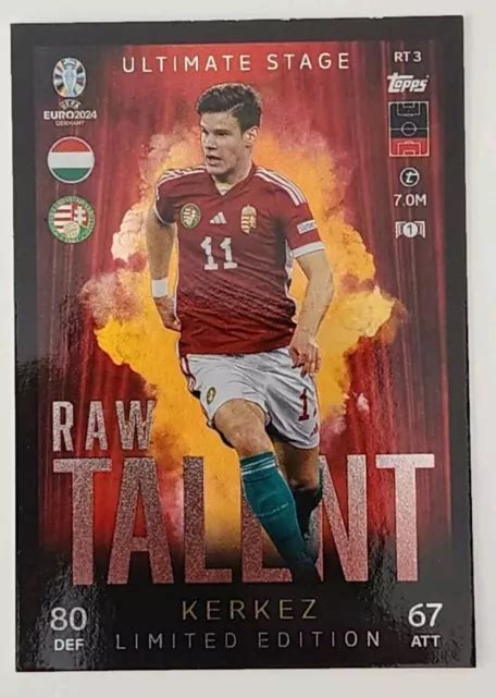 Uefa Euro Match Attax Kerkez Raw Talent Limited Edition Near Mint