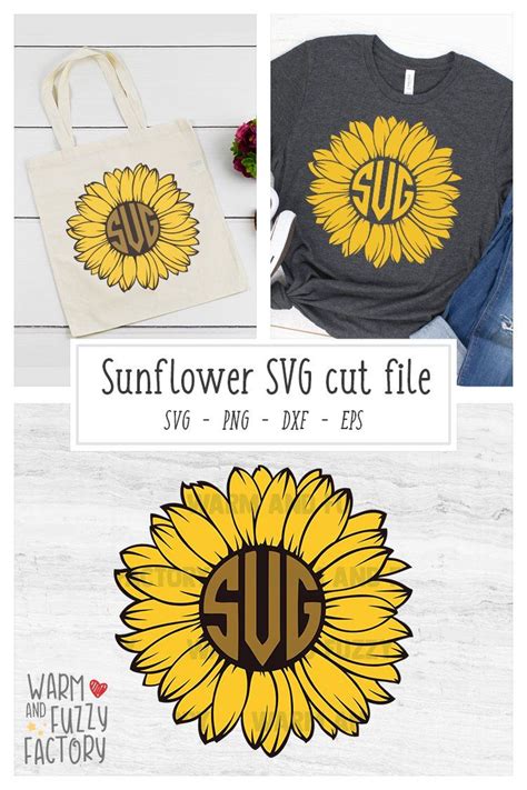 Sunflower Svg Sunflower Split Monogram Svg Flower Svg 328565 Monograms Design Bundles