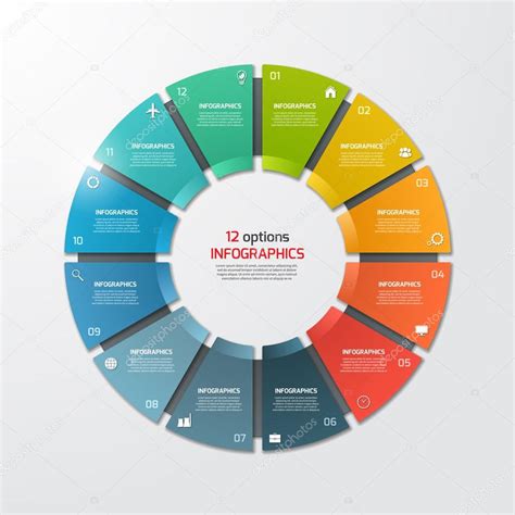 Mod Le D Infographie De Cercle De Diagramme Secteurs Avec Options