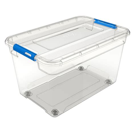 Clear Storage Container with Wheels, 52l