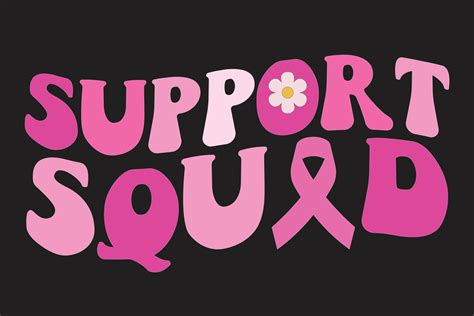 Breast Cancer Support Squad T Shirt Design Vector Art At Vecteezy