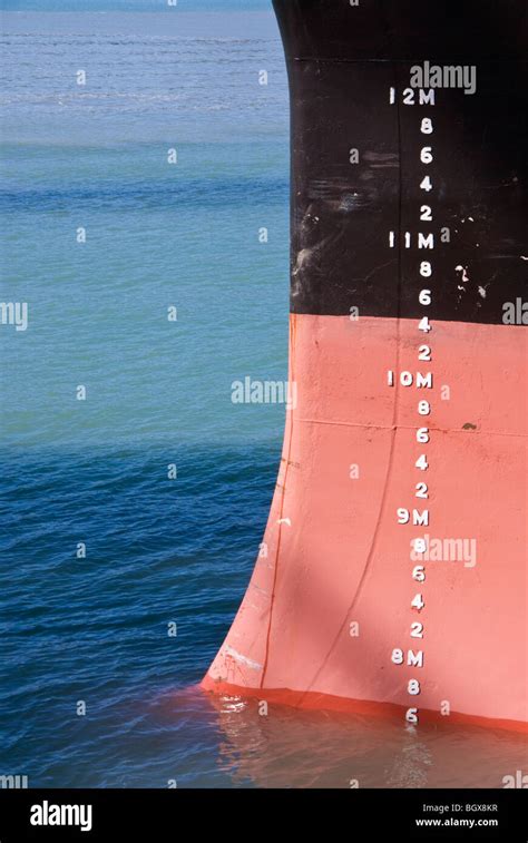 Bow And Draught Marks Of Ship Stock Photo Alamy