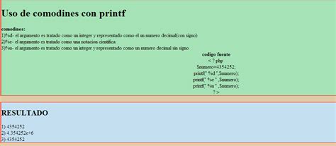 Solo Para Programadores Ejemplos Sobre Los Comodines De Printf En Php