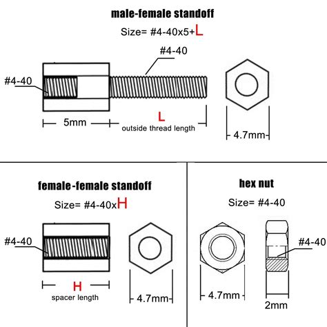 Brass Copper 4 40 Hex Spacer Jackscrew Jack Screw For PCB Motherboard