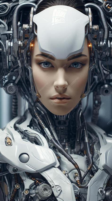 Premium Photo | A woman wearing a futuristic robot suit and headpiece