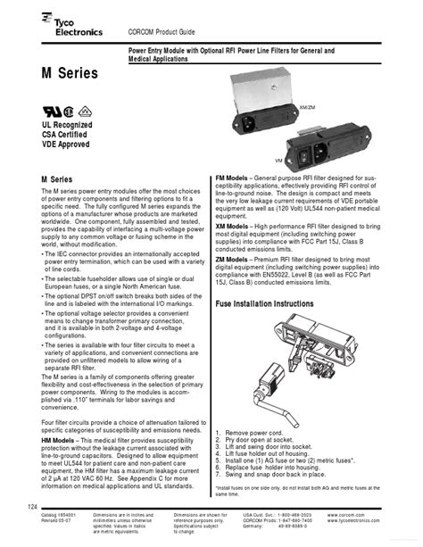 6vm4c Datasheet Power Entry Module