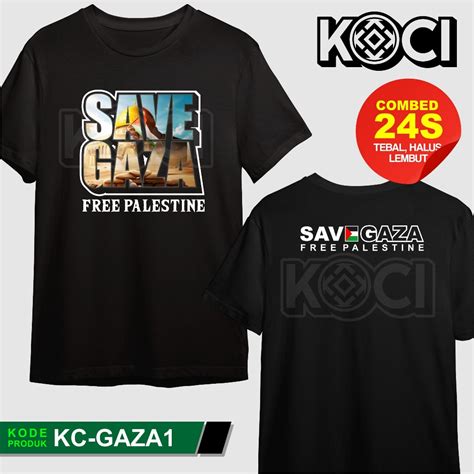 Jual Kaos Arab Save Gaza Palestina Baju Islam Santri Tshirt Distro