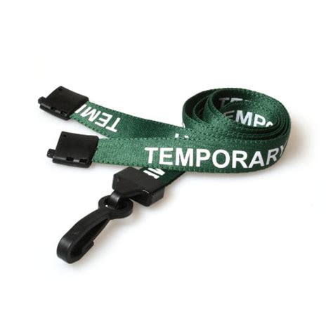 Printed TEMPORARY Lanyard With Safety Breakaway Identity Plus