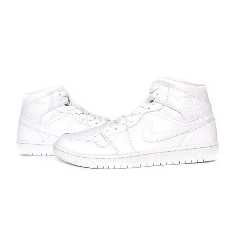 Nike Wmns Air Jordan 1 Mid Triple White ナイキ ウィメンズ エアジョーダン ミッド スニーカー