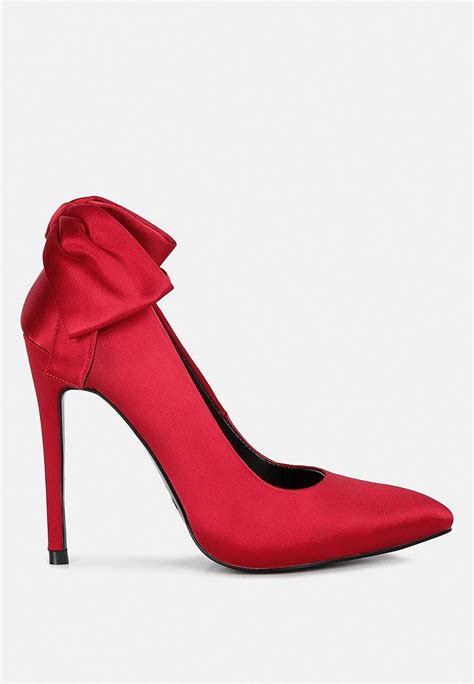 Rag And Co Hornet Red Satin Stiletto Pump Sandals Lyst