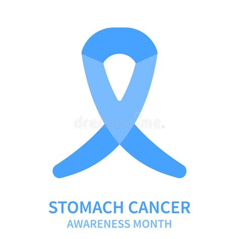 Stomach Cancer Blue Ribbon For Awareness Day Stock Illustration