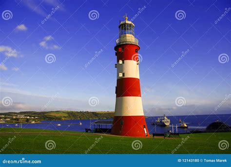 Lighthouse, Plymouth, UK stock photo. Image of beam, coast - 12143180