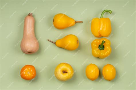 Premium Photo Flat Lay Vegetables And Fruits Arrangement