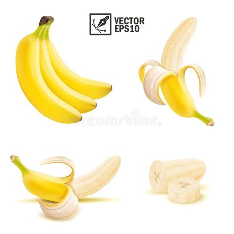 Banana Inteira Meia Banana Fatias E Folhas Isoladas No Fundo Branco