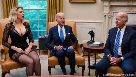 Joe Biden Meets Scarlet Johansson In Lingerie Stable Diffusion Online