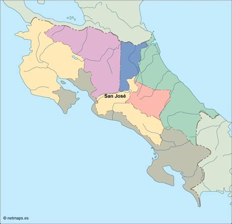 Costa Rica Vector Map Digital Digital Maps Netmaps UK Vector Eps