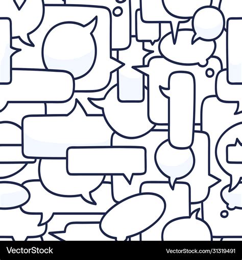 Hand Drawn Speech Bubbles Seamless Pattern Vector Image