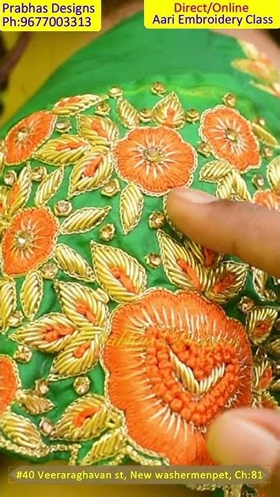 Aari Embroidery Flower Designed In Sleeve Directonline Aari Class