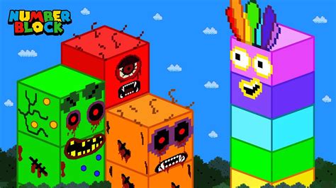 Numberblocks 1 Vs The Giant Biggest Zombie Numberblocks Mix Level Up Maze Mario Animation