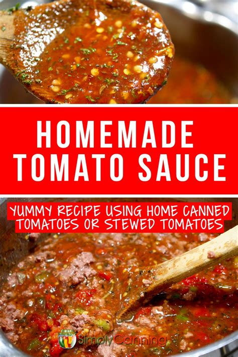 Tomato Sauce Recipe Using Home Canned Tomatoes Canned Tomato Recipes Tomato Sauce Recipe