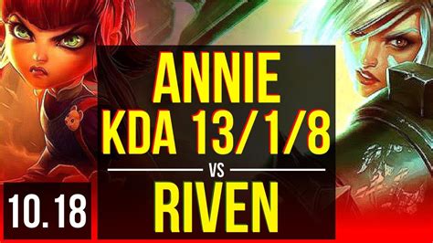 Annie Vs Riven Top 4 7m Mastery Points Kda 13 1 8 3 Early Solo