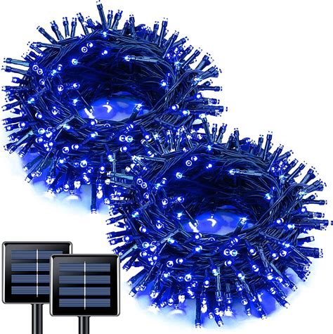 Jmexsuss Pack Blue Solar Christmas Lights Led Ft Solar