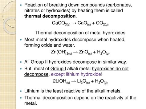 PPT - Thermal decomposition PowerPoint Presentation - ID:544610