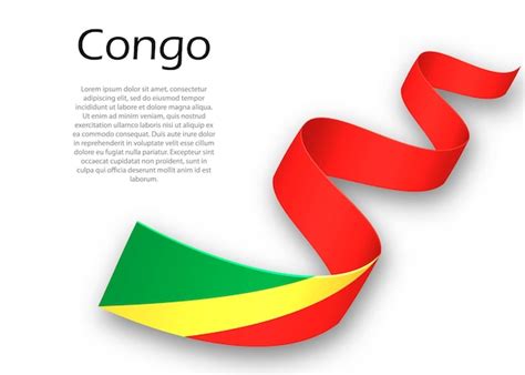 Premium Vector Waving Ribbon Or Banner With Flag Of Congo Template