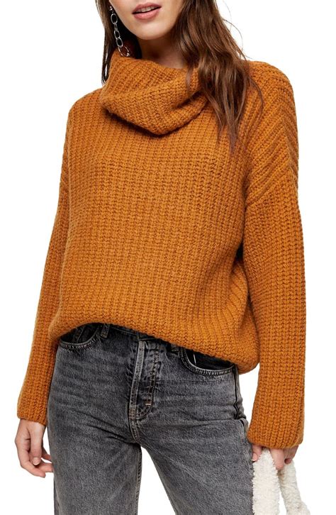 Topshop Turtleneck Rib Knit Sweater Nordstrom