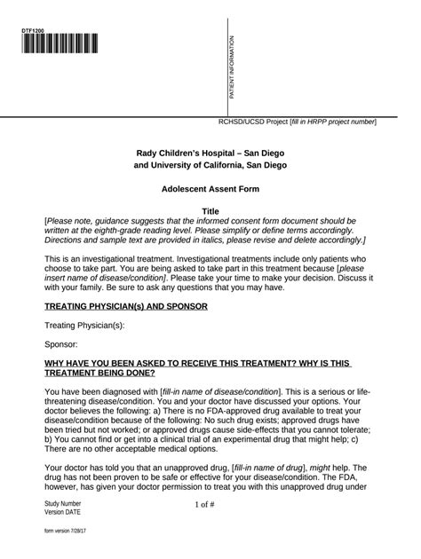 Ined Consent Template Ucsd Irb Doc Template Pdffiller