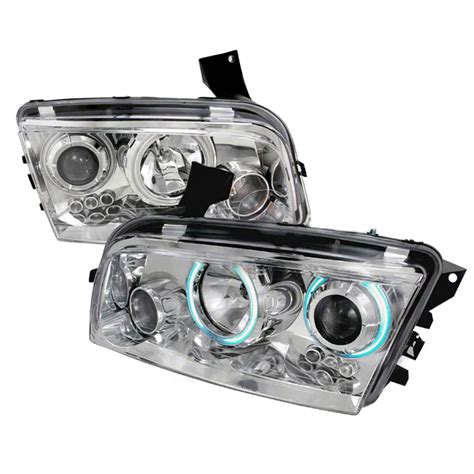 Charger CCFL Halo Projector Headlights Chrome Housing Clear Lens 06