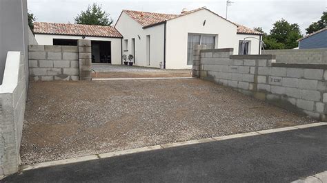 Revêtement et mur d une cour Landevieille Auzance Paysage