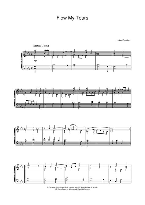 Flow My Tears Sheet Music By John Dowland For Piano Sheet Music Now