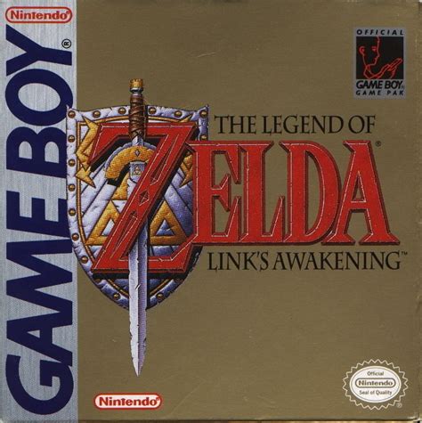 The Legend Of Zelda Links Awakening 1993 Game Boy Box Cover Art