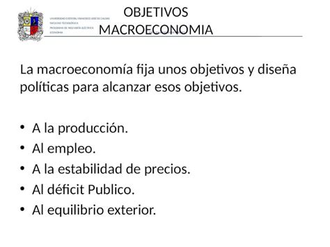 PPTX Objetivos De La Macroeconomia DOKUMEN TIPS