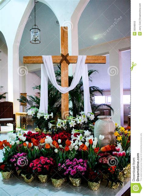 Catholic Church Decorated For Easter Easter Church Flowers Easter