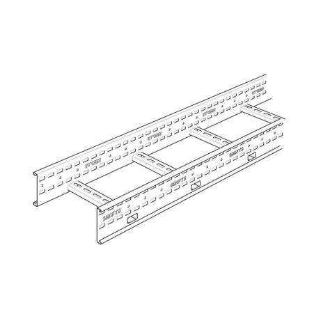 Swifts Heavy Duty Hot Dip Galvanised Steel Cable Ladder 750mm X 125mm X