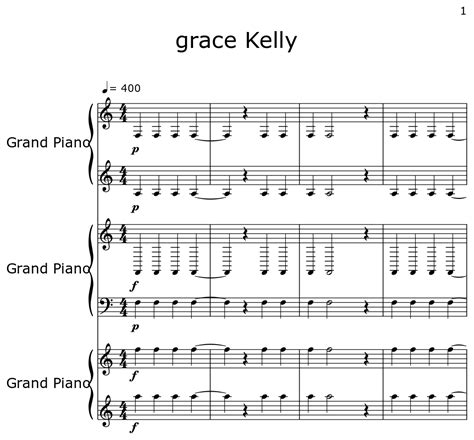 Grace Kelly Sheet Music For Piano