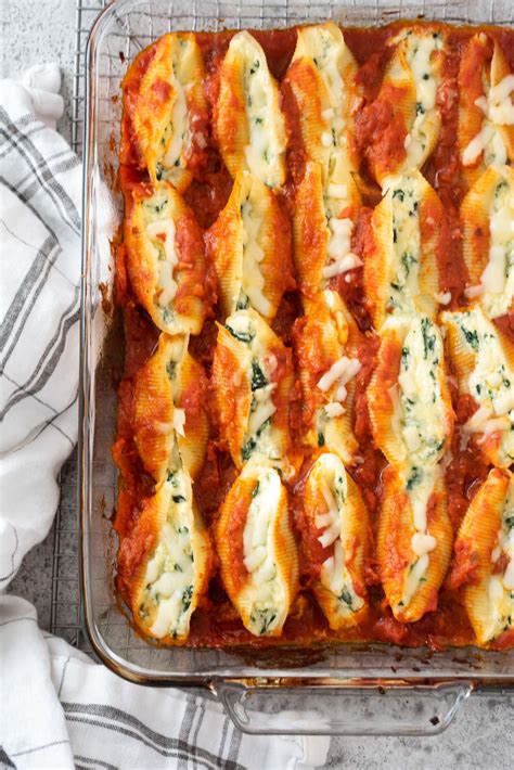 Spinach And Ricotta Stuffed Shells Flavor The Moments