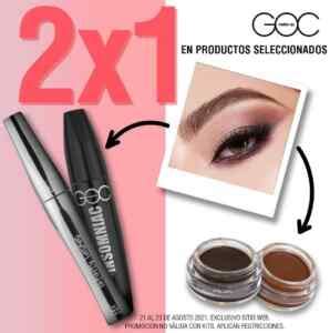 2x1 en mascaras de pestañas y en productos para cejas en GOC Make Up