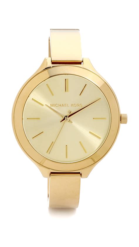 Michael Kors Slim Runway Watch In Gold Metallic Lyst