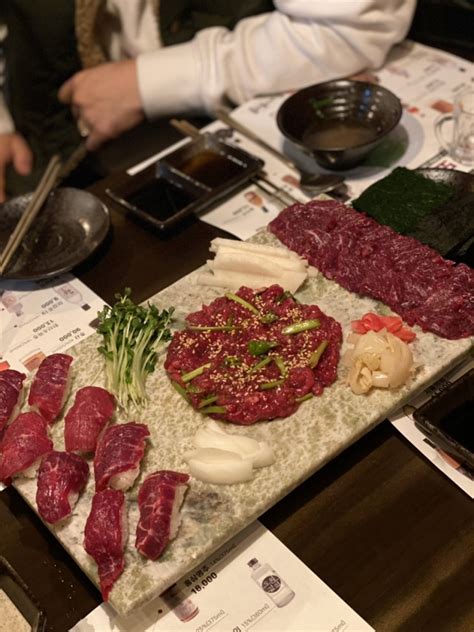 배곧 한우 뭉티기 맛집 육회한 녀석들 육회 한상 한우 육회 육사시미 한우 초밥 한우 불라면 육회