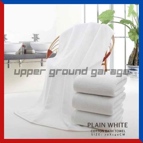 Ugg Plain White Cannon Bath Towel Tuwalya 70x140cm Shopee Philippines