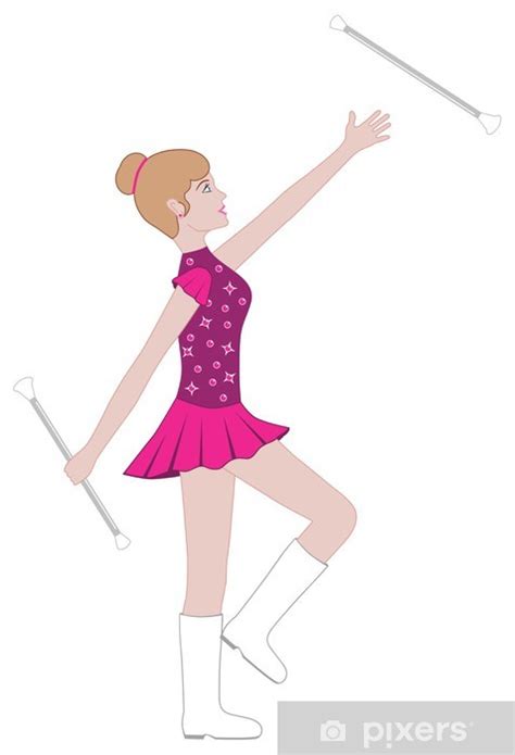 Sticker Baton Twirler Majorette - PIXERS.NET.AU