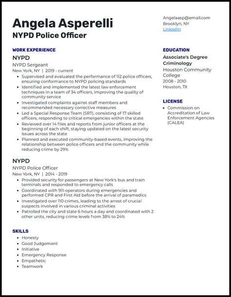 3 Nypd Police Officer Resume Examples That Work In 2024