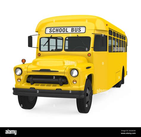 Vintage School Bus Isolated Stock Photo - Alamy